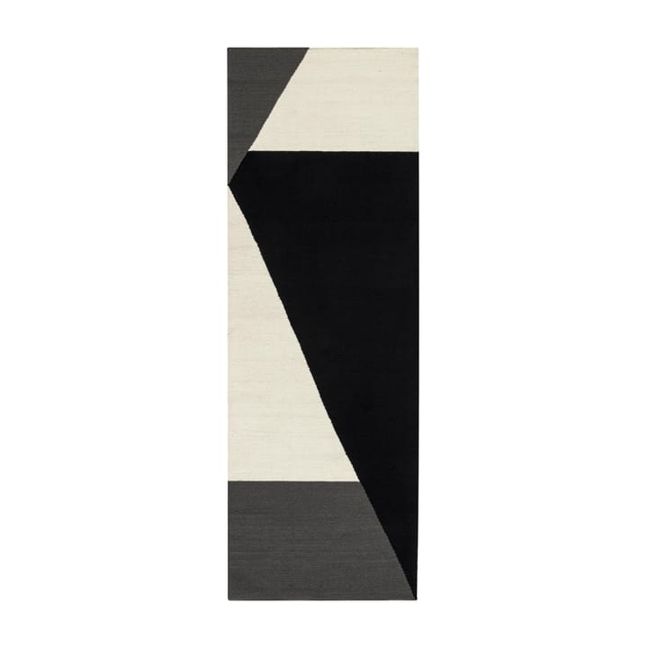 Alfombra kelim Stripes blocks negro - 80x240 cm - NJRD