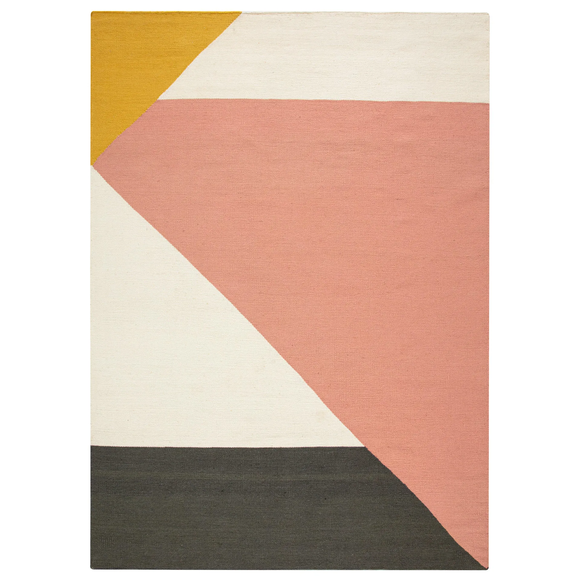 Alfombra kelim Stripes blocks rosa, 200x300 cm NJRD