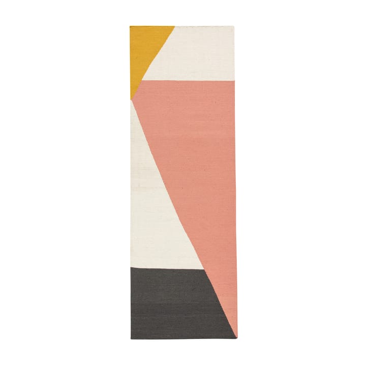Alfombra kelim Stripes blocks rosa, 80x240 cm NJRD