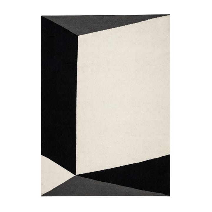 Alfombra kelim Triangles blocks blanco natural - 170x240 cm - NJRD