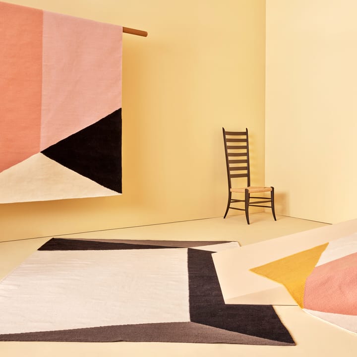Alfombra kelim Triangles blocks blanco natural, 170x240 cm NJRD