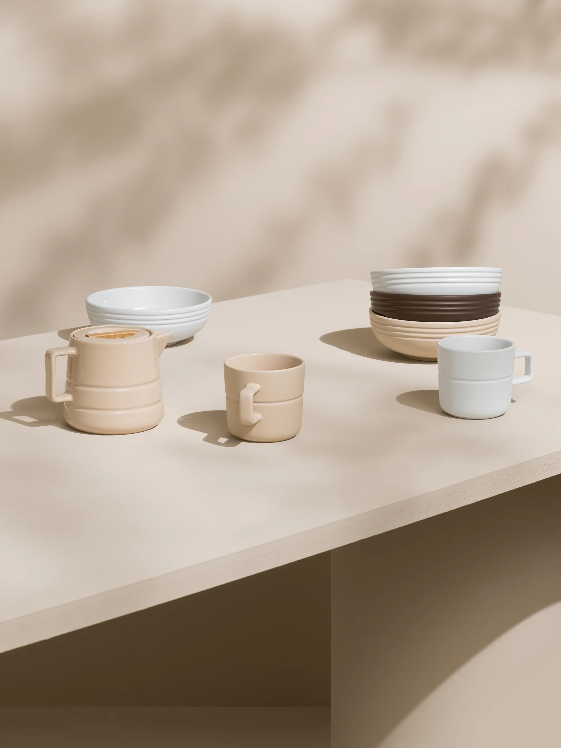 Jarra de leche Lines 50 cl, Beige NJRD