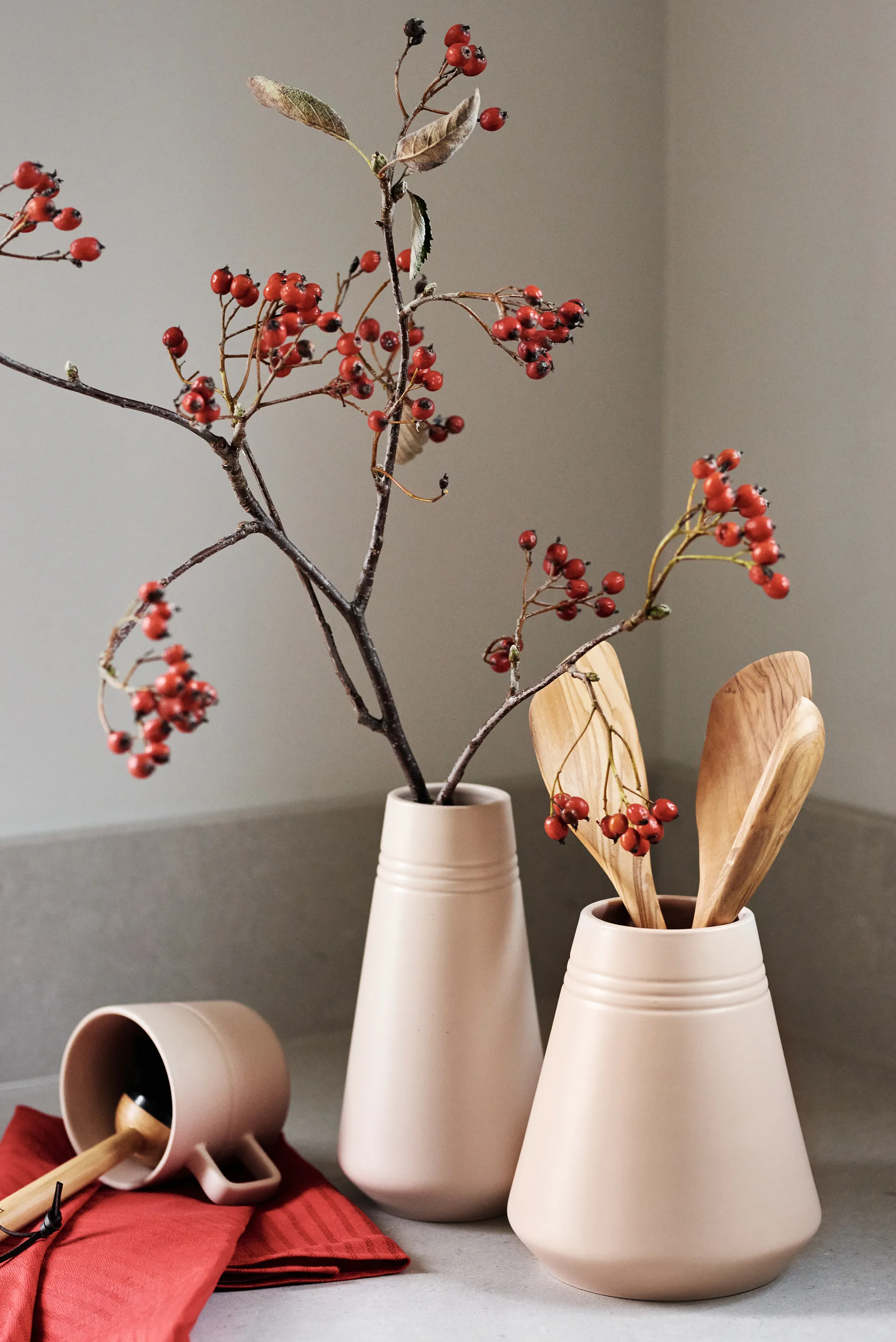 Jarrón Lines 18 cm, Beige NJRD