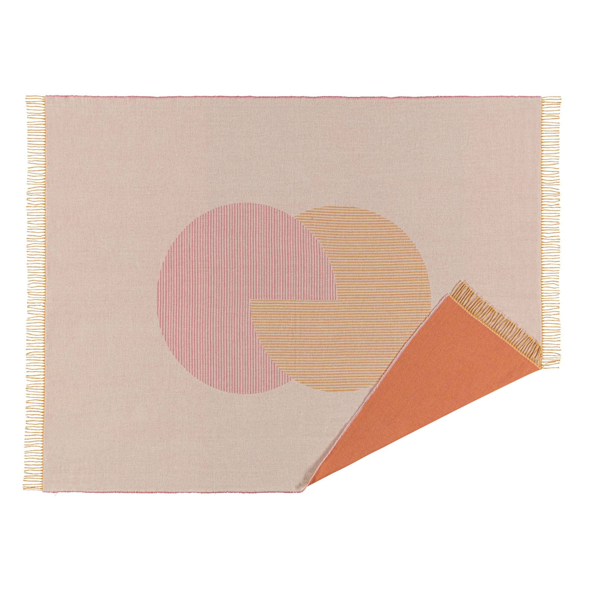 Manta de algodón Circles 130x185 cm, blanco natural NJRD