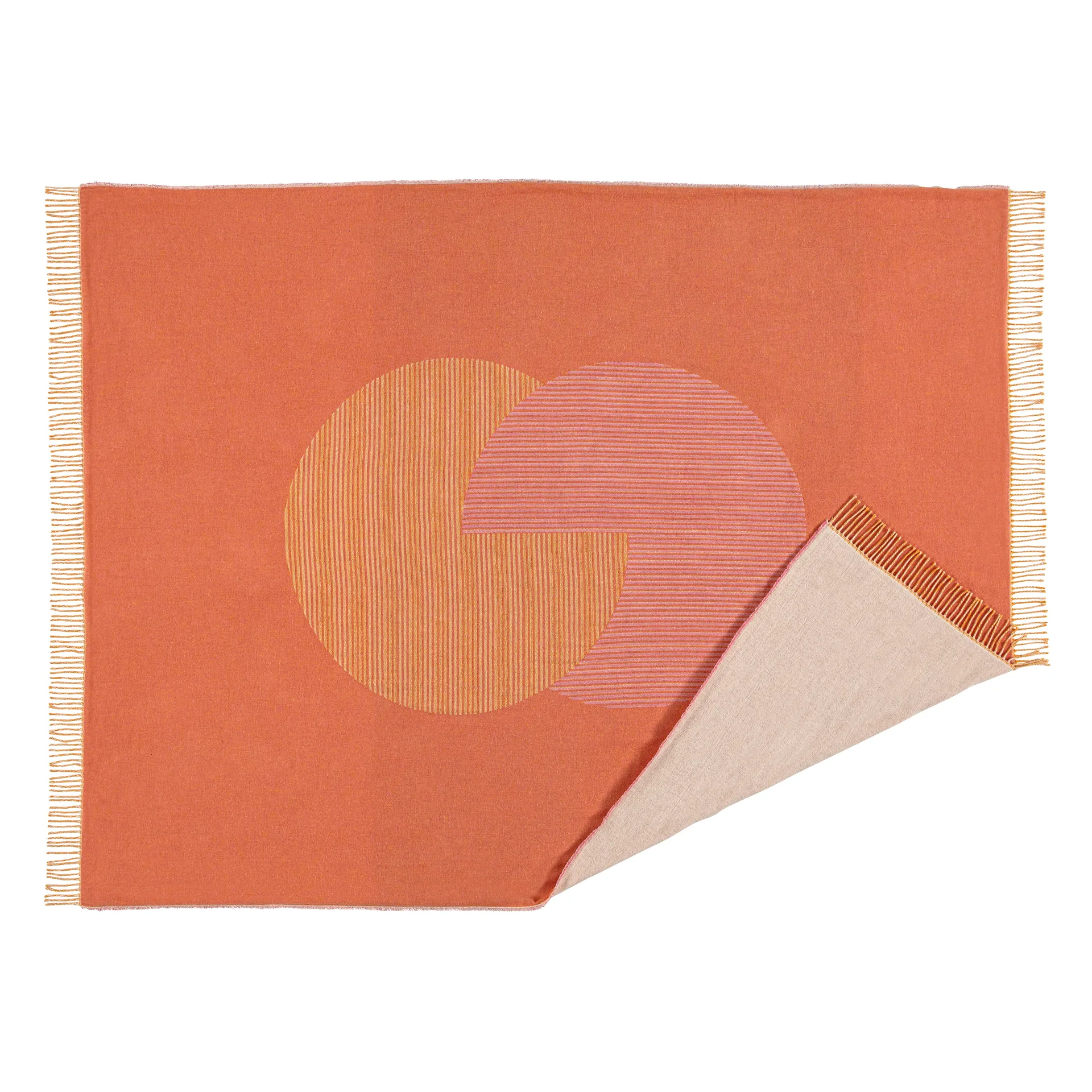 Manta de algodón Circles 130x185 cm, blanco natural NJRD