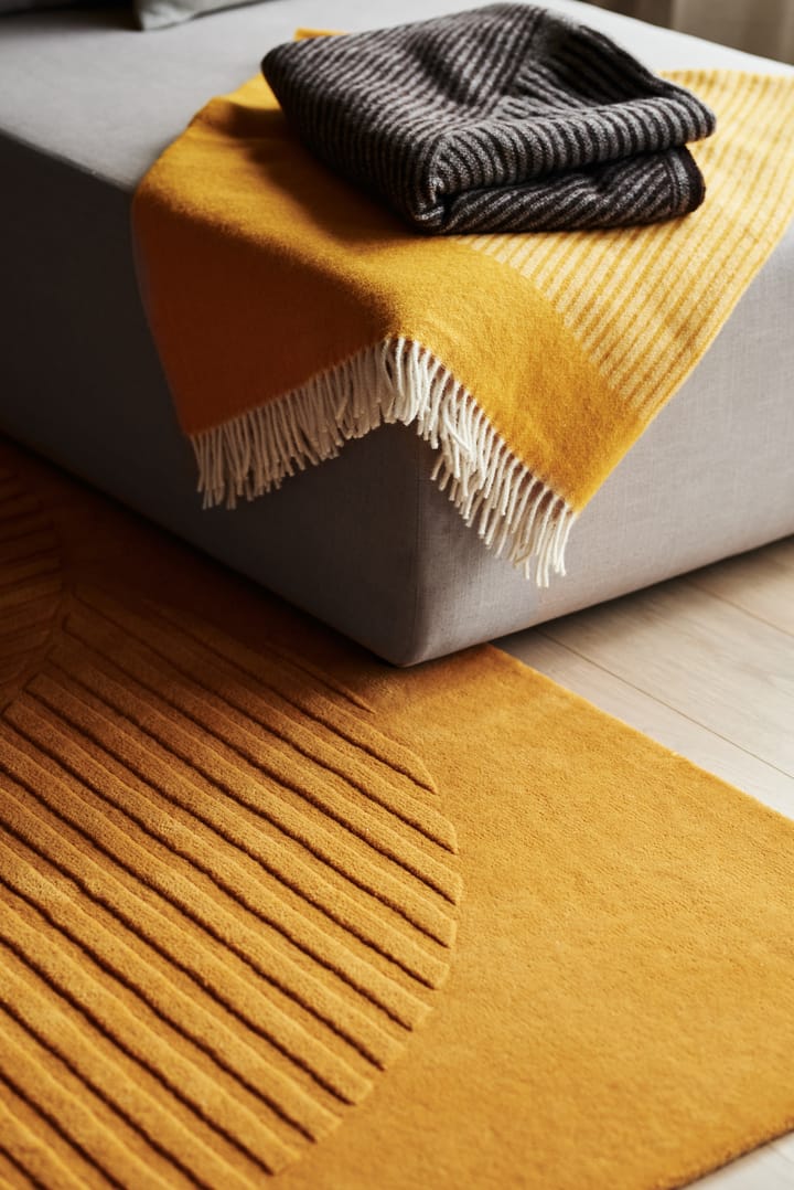 Manta de lana Circles 130x185 cm - amarillo - NJRD