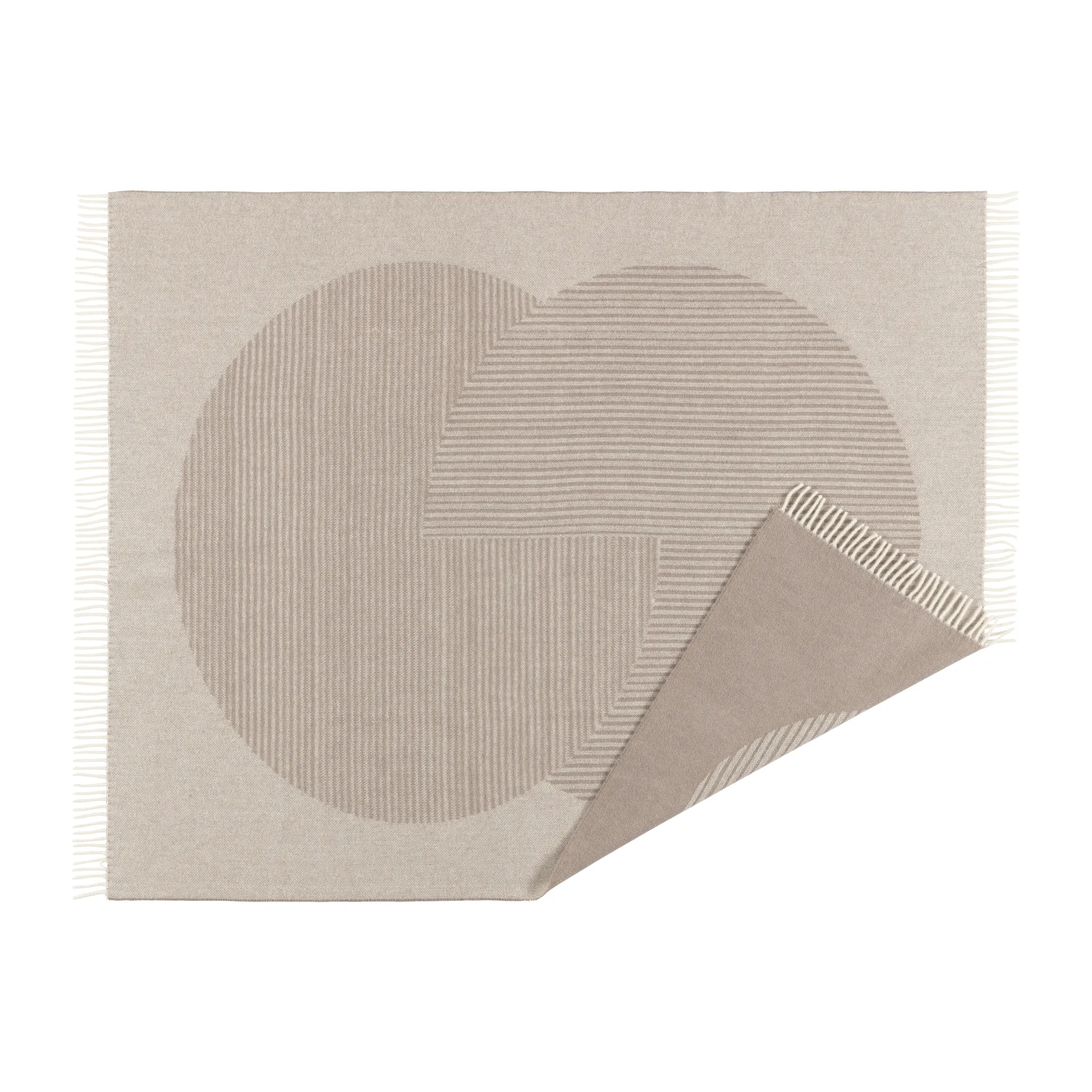 Manta de lana Circles 130x185 cm, Beige NJRD