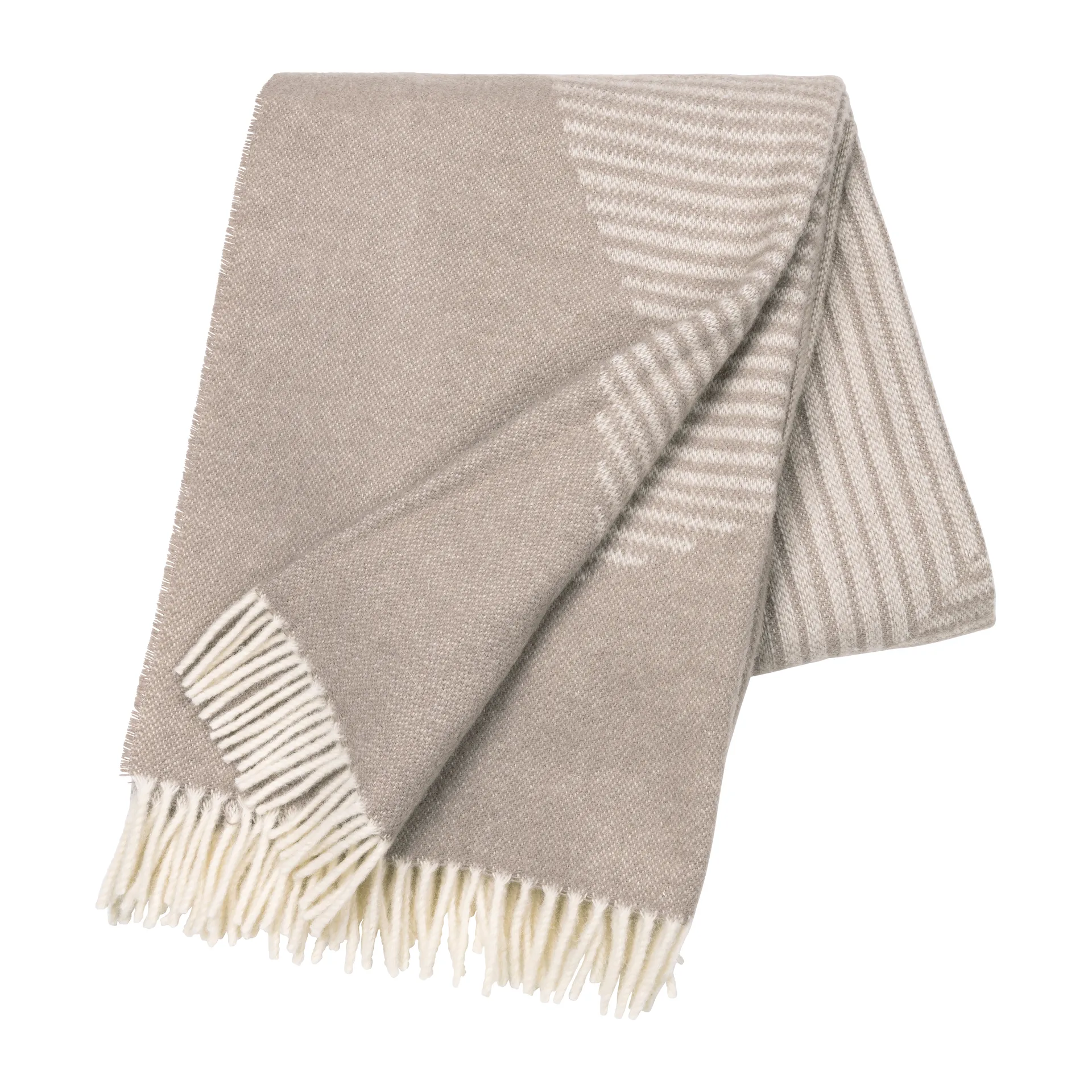 Manta de lana Circles 130x185 cm, Beige NJRD