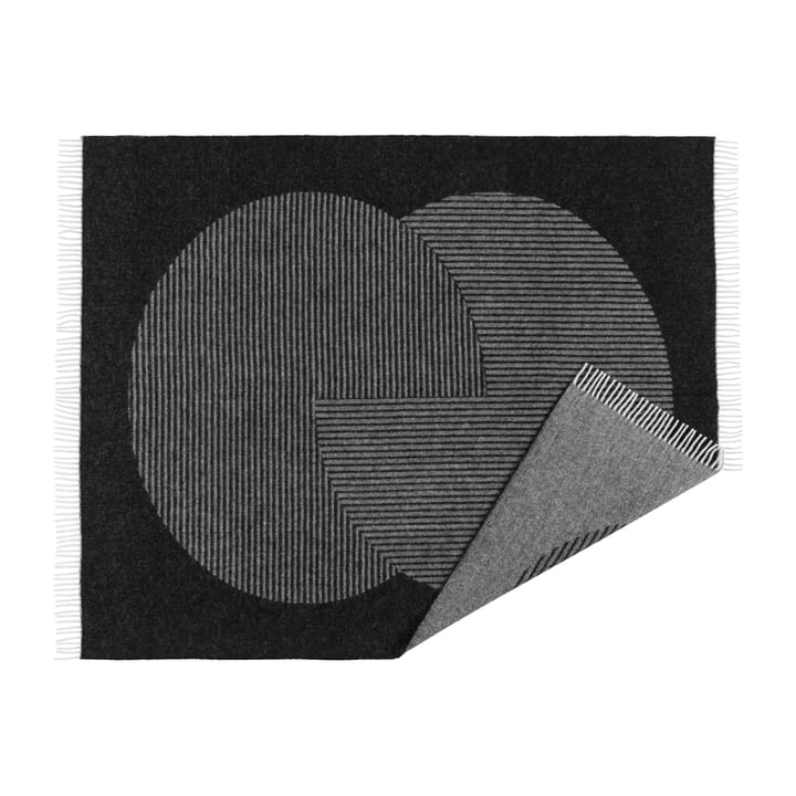 Manta de lana Circles 130x185 cm, negro NJRD