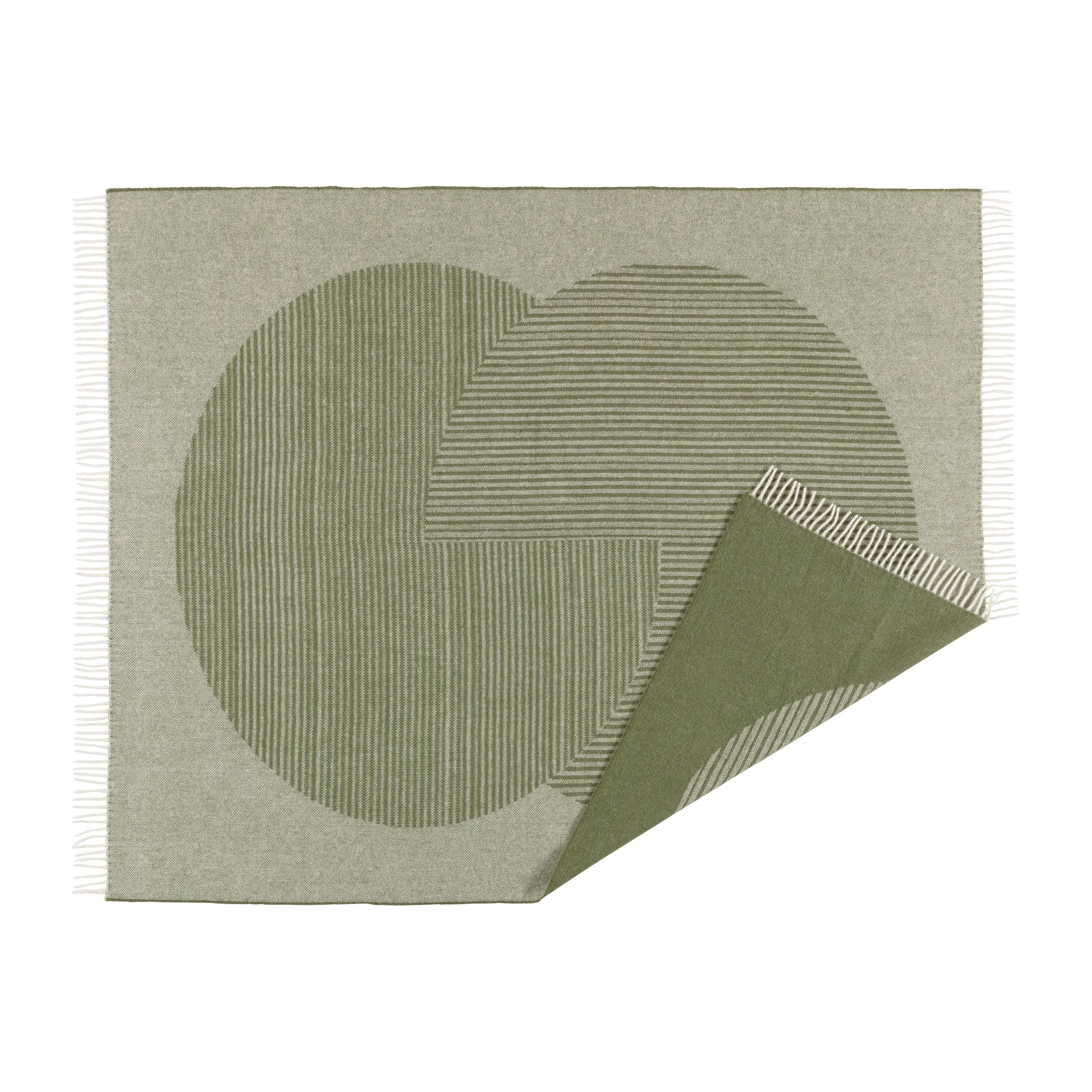 Manta de lana Circles 130x185 cm, verde NJRD