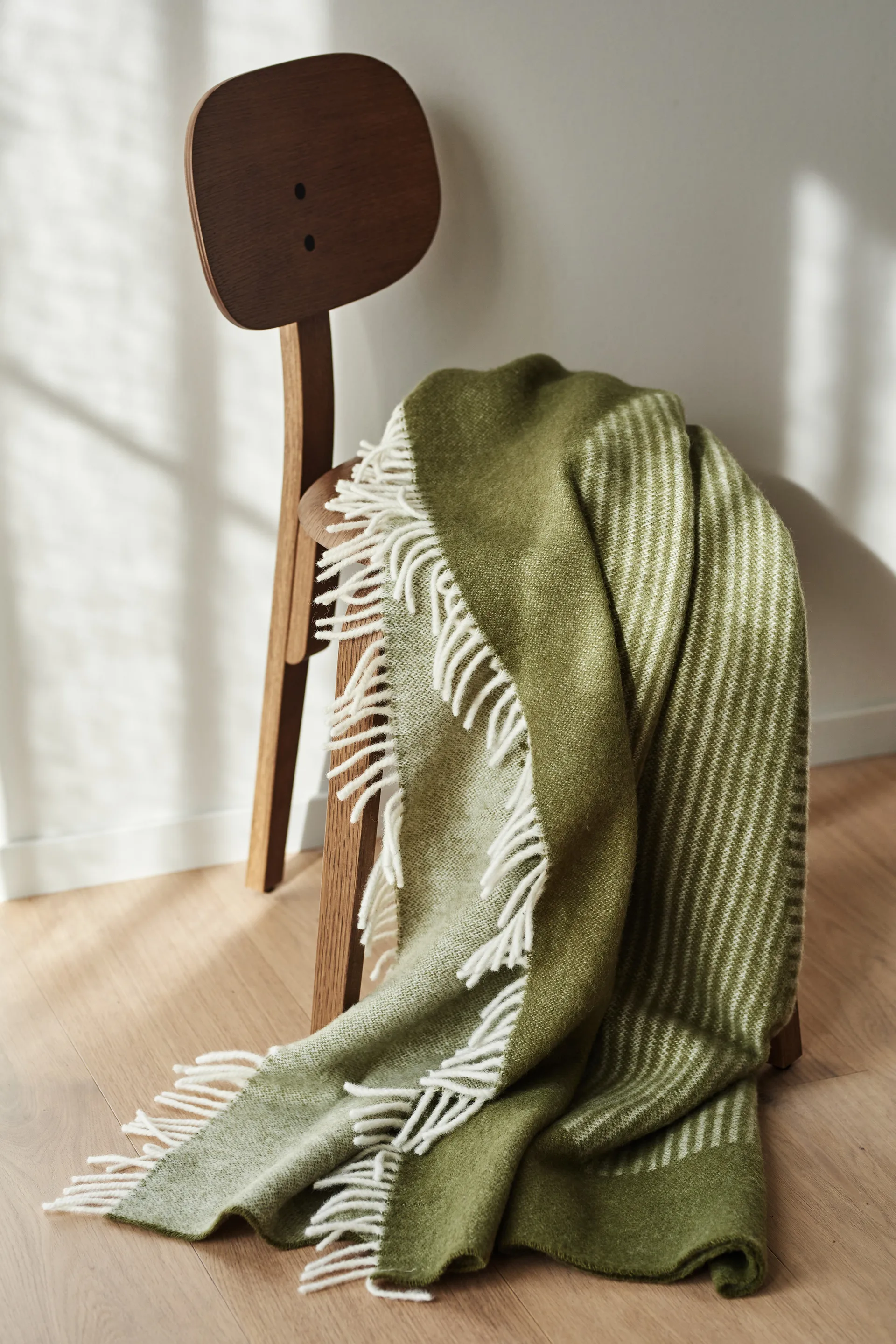 Manta de lana Circles 130x185 cm, verde NJRD