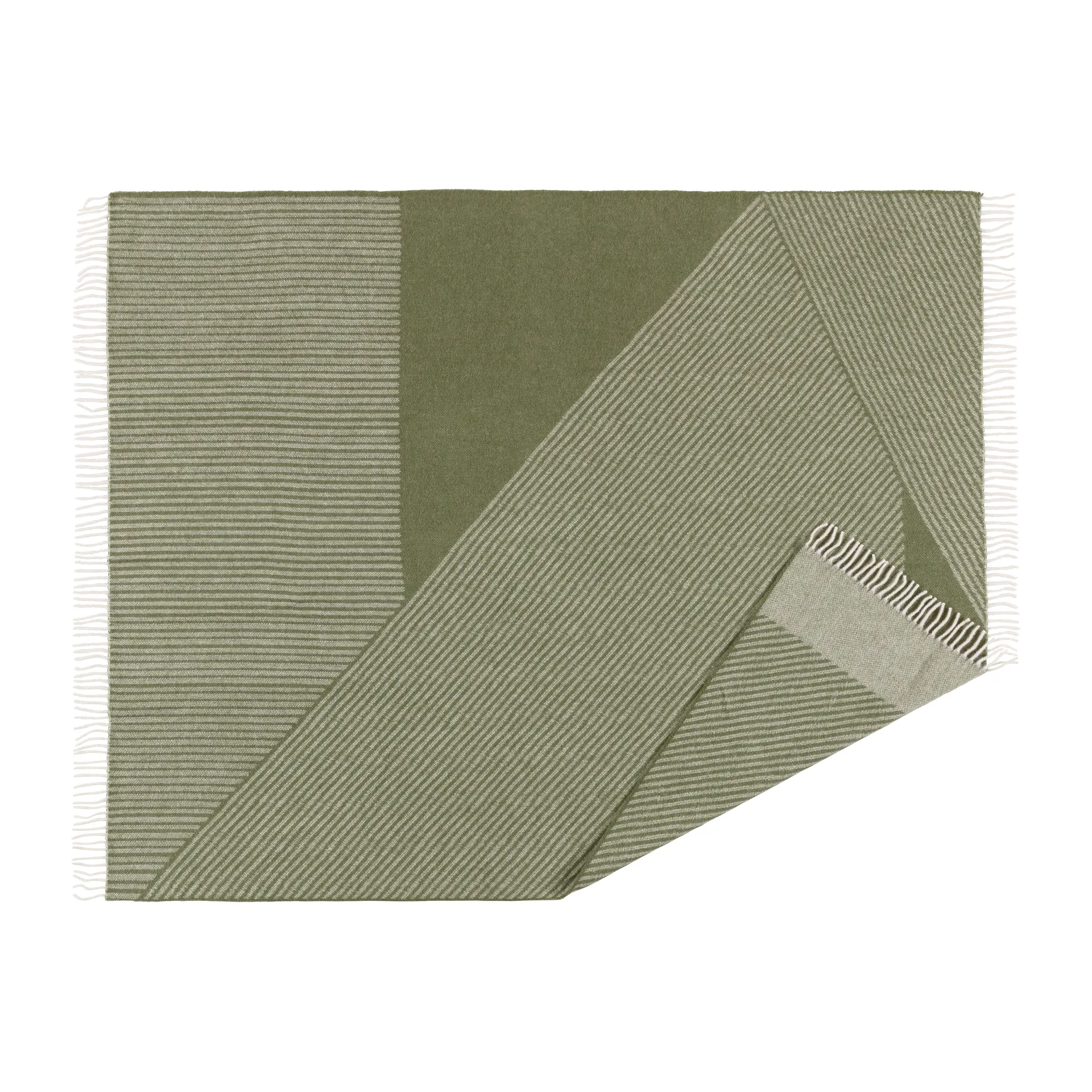 Manta de lana Stripes 130x185 cm, verde NJRD