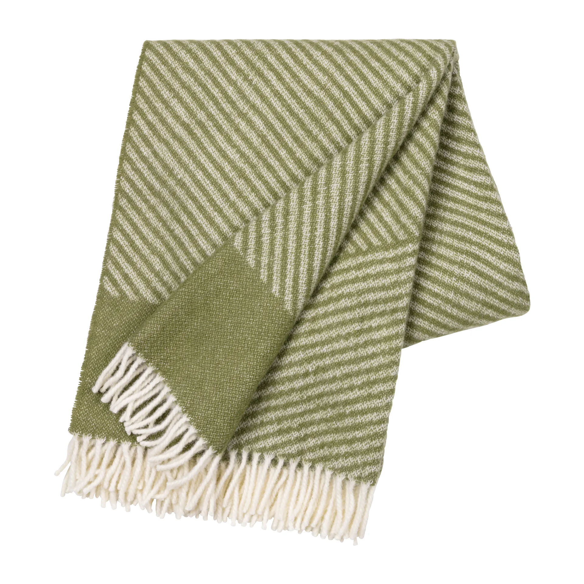 Manta de lana Stripes 130x185 cm, verde NJRD