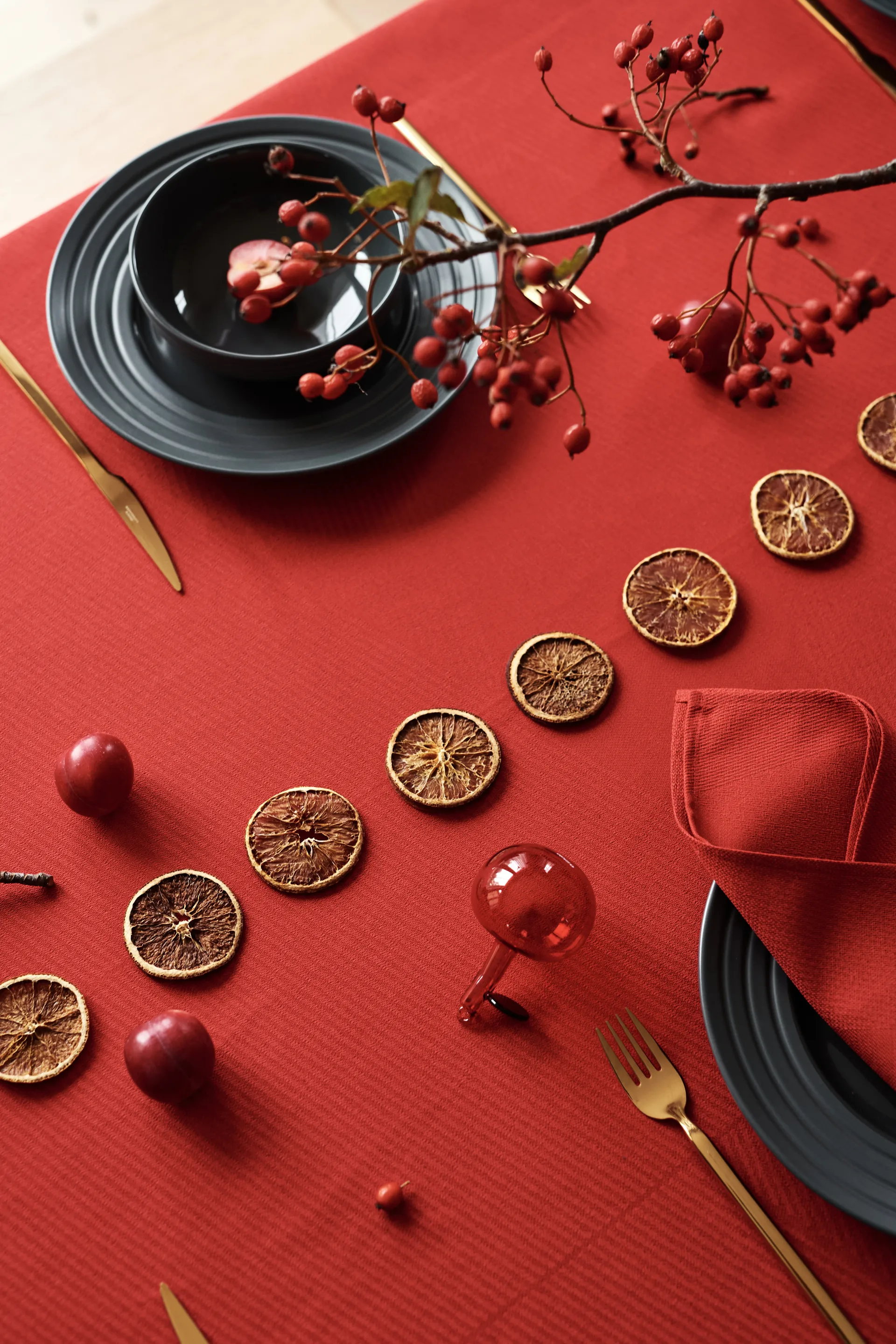 Mantel Geometric 147x250 cm, Rojo NJRD