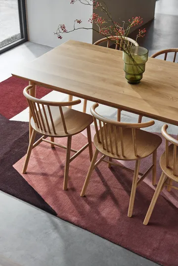 Mesa de comedor VIOR 120 cm + silla pack de 4 – Roble lacado‑natural - NJRD