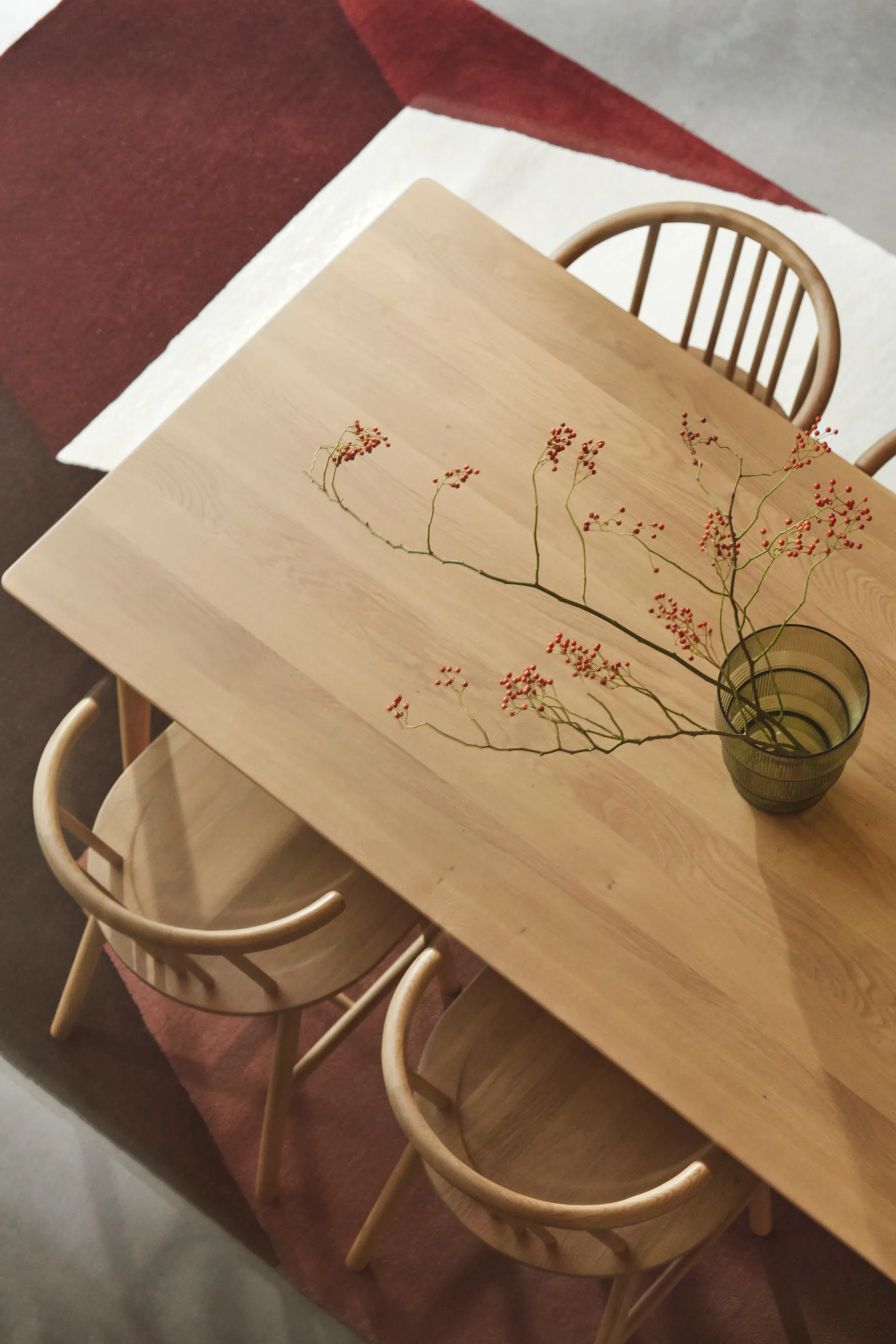 Mesa de comedor VIOR 200 cm + silla pack de 6 – Roble lacado‑natural,  NJRD