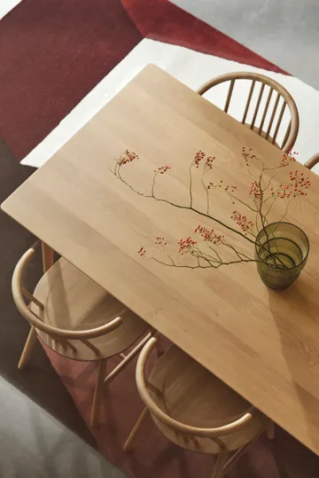 Mesa de comedor VIOR 200 cm + silla pack de 6 – Roble lacado‑natural - NJRD