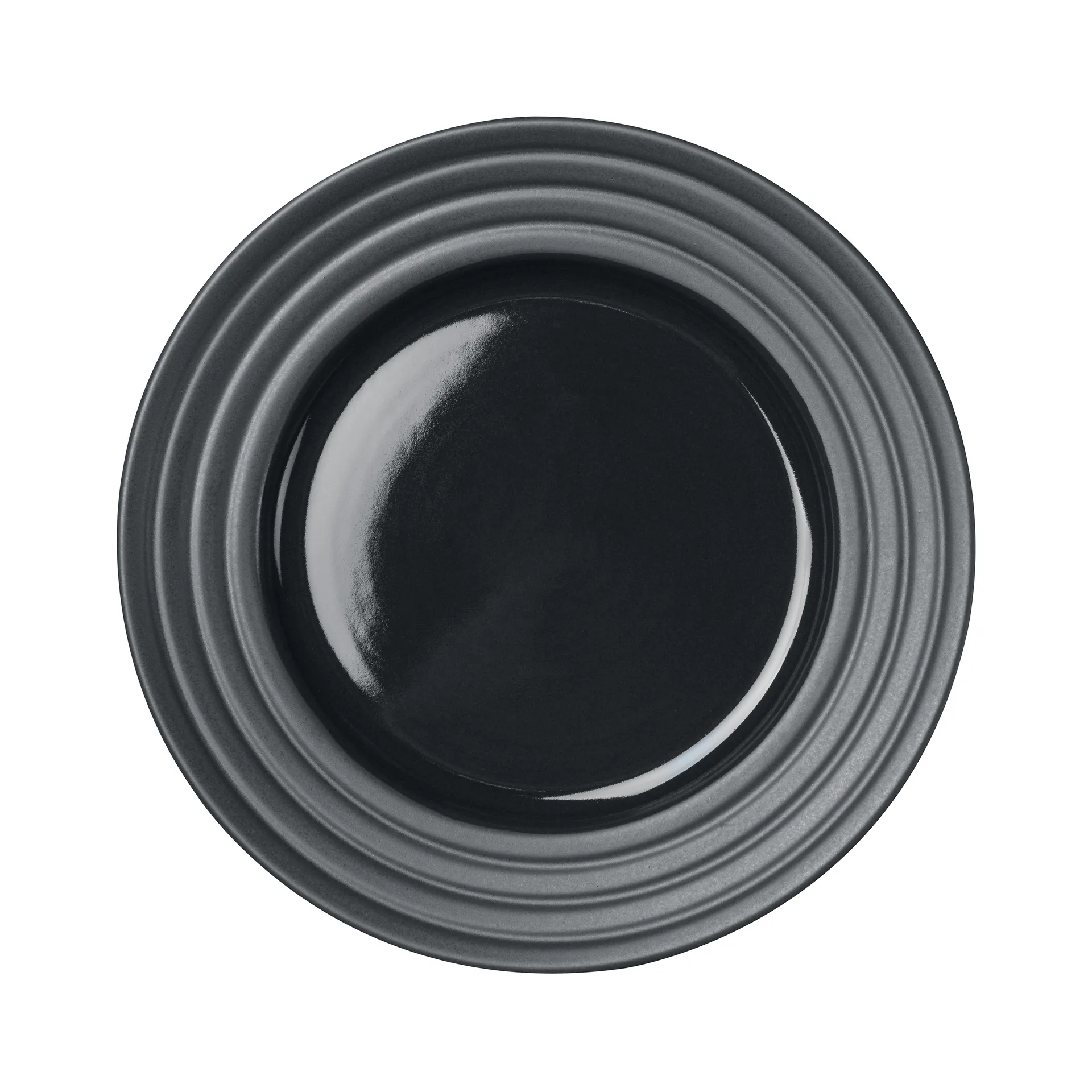 Plato Lines Ø21 cm, gris oscuro NJRD