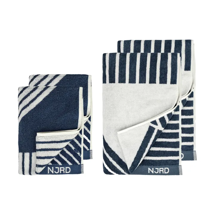 Set de toallas Stripes 4 piezas - Azul - NJRD
