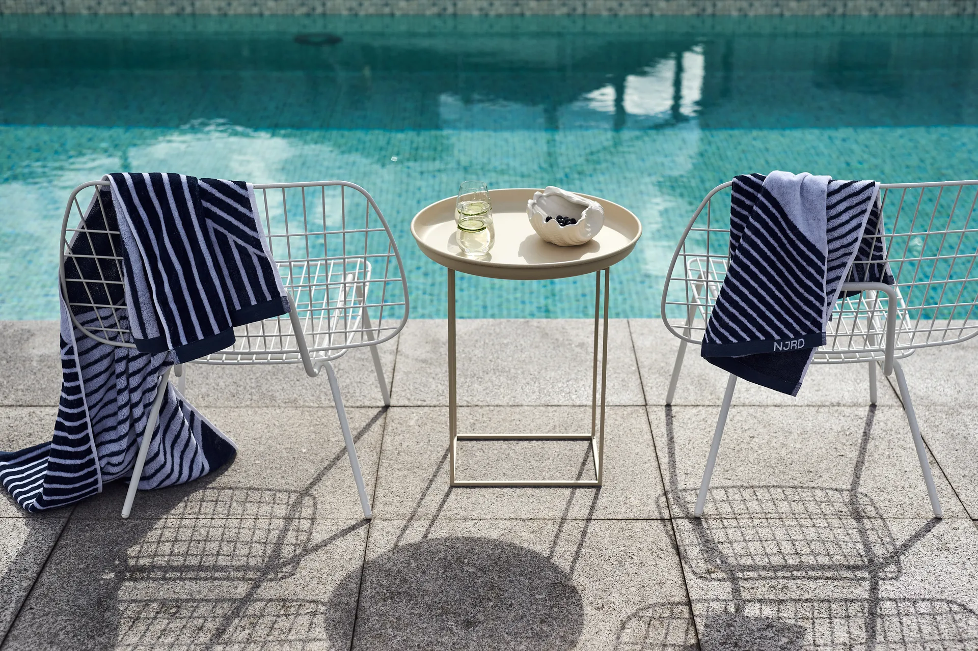 Set de toallas Stripes 4 piezas - Azul NJRD