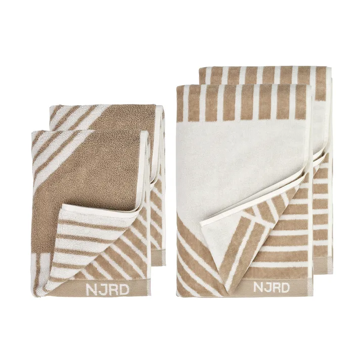 Set de toallas Stripes 4 piezas - Beige - NJRD