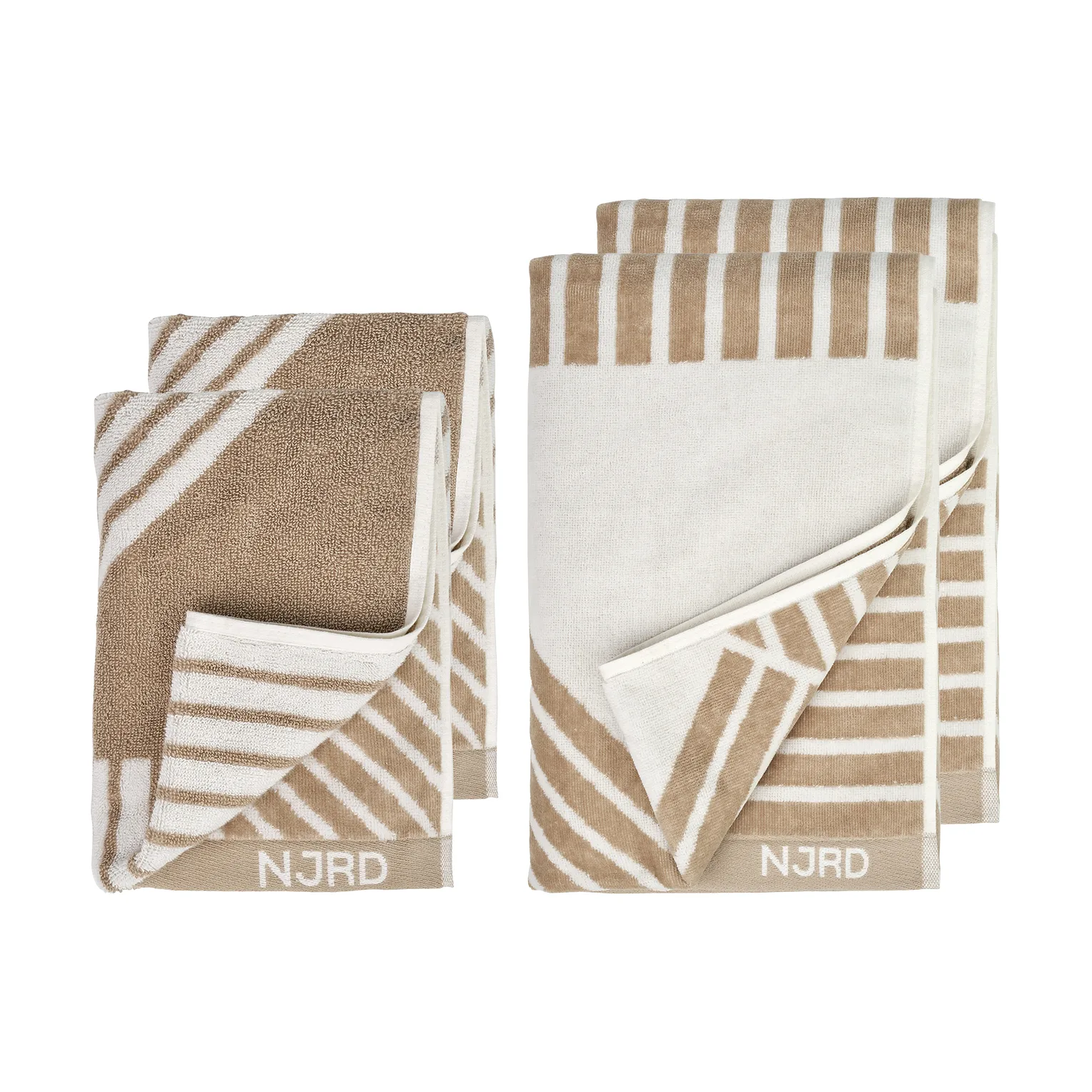 Set de toallas Stripes 4 piezas - Beige NJRD