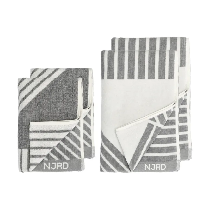 Set de toallas Stripes 4 piezas - Gris - NJRD