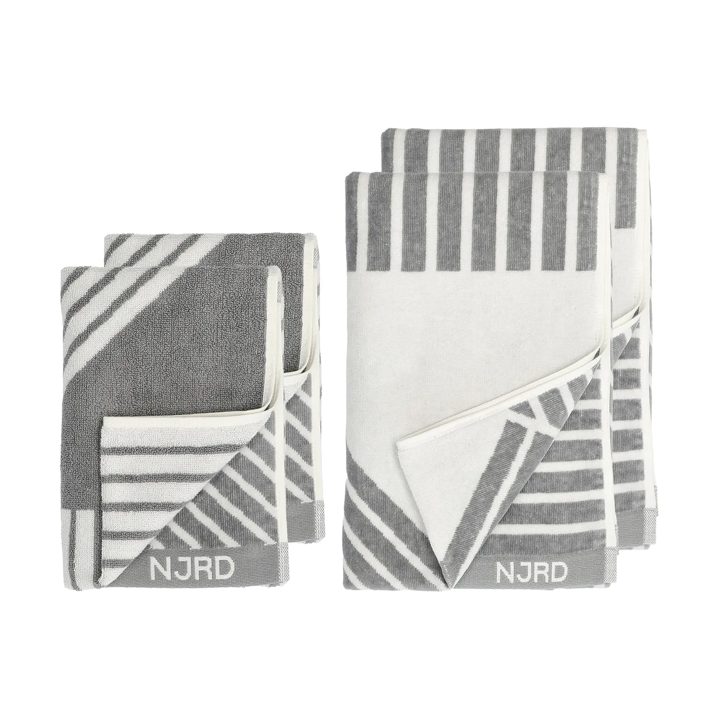 Set de toallas Stripes 4 piezas - Gris NJRD