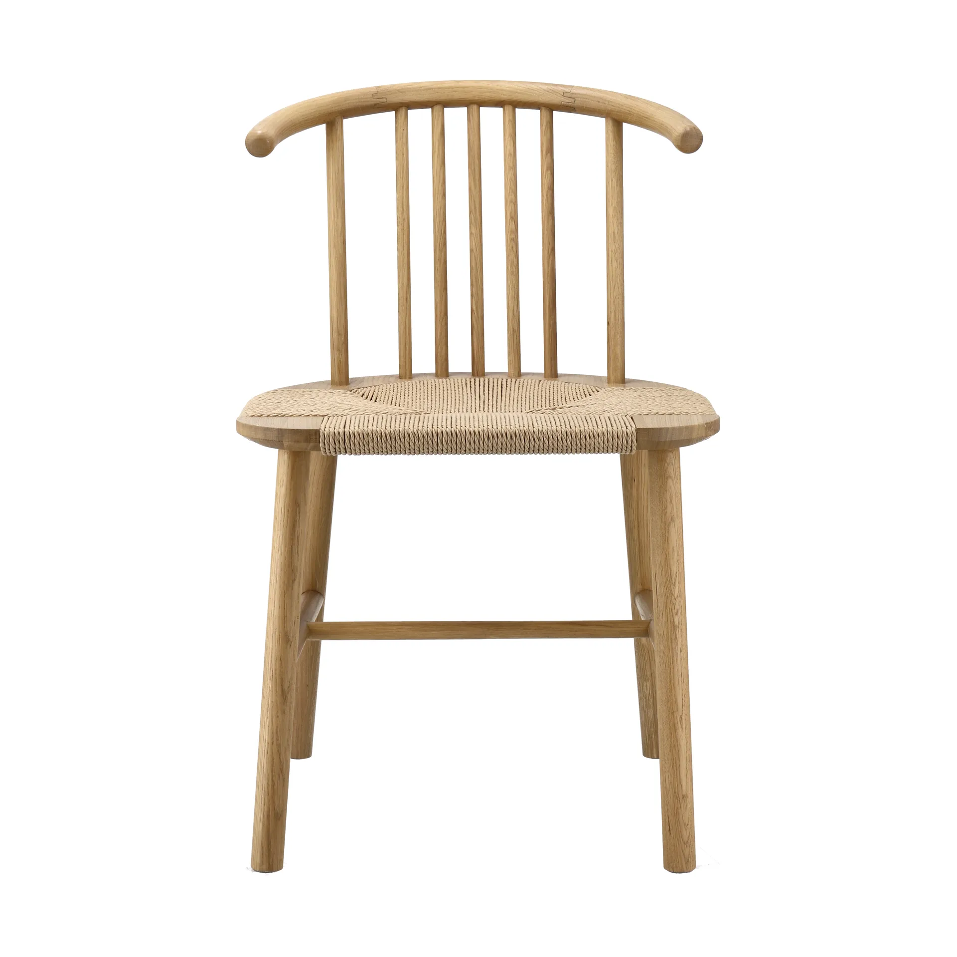 Silla de comedor VIOR con asiento trenzado, Roble lacado-natural, pack de 2 NJRD