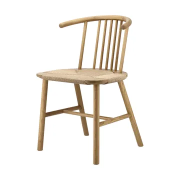 Silla de comedor VIOR con asiento trenzado, Roble lacado-natural, pack de 4 - NJRD