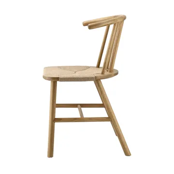 Silla de comedor VIOR con asiento trenzado, Roble lacado-natural, pack de 6 - NJRD