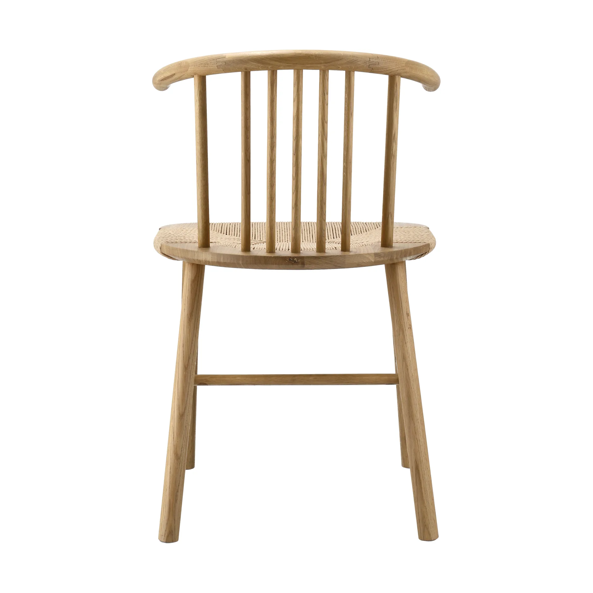 Silla de comedor VIOR con asiento trenzado, Roble lacado-natural, pack de 6 NJRD