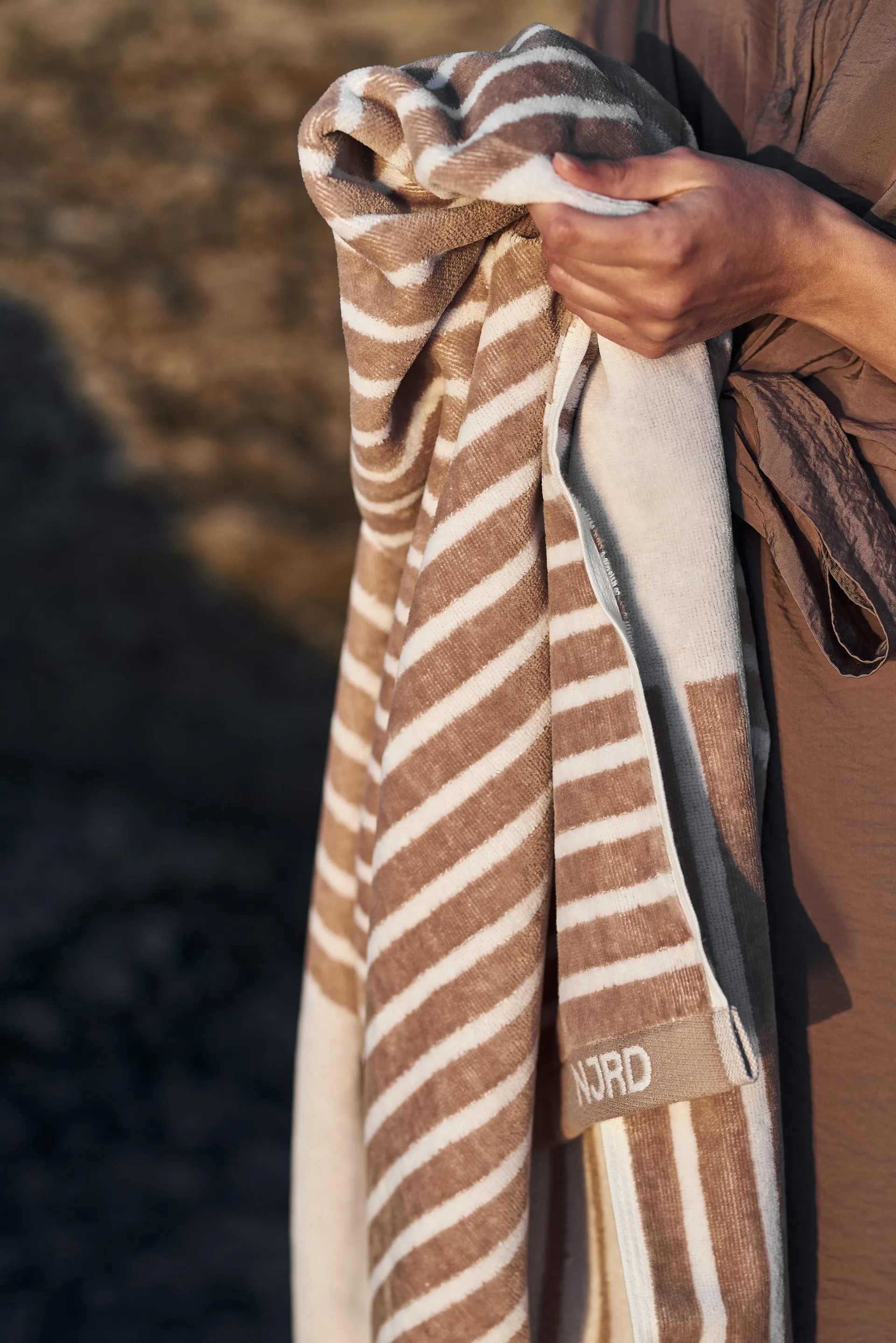 Toalla de baño Stripes 70x140 cm, beige NJRD