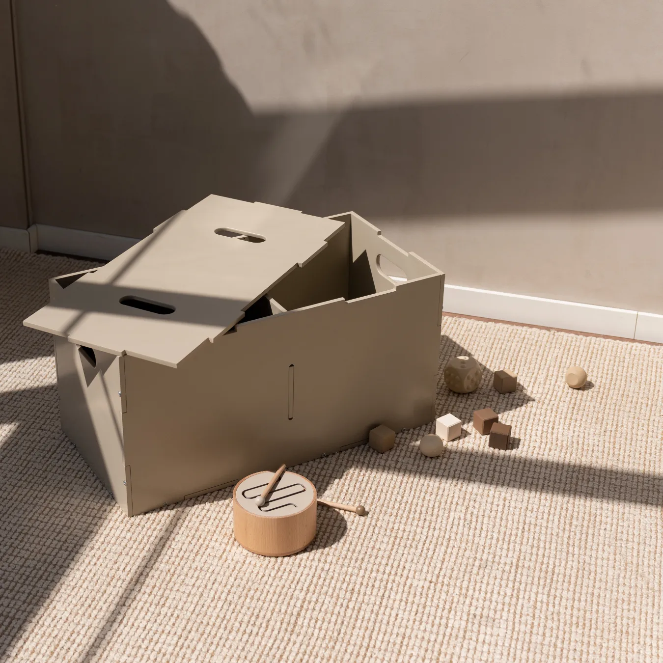 Caja de almacenamiento Cube Long, Beige Nofred