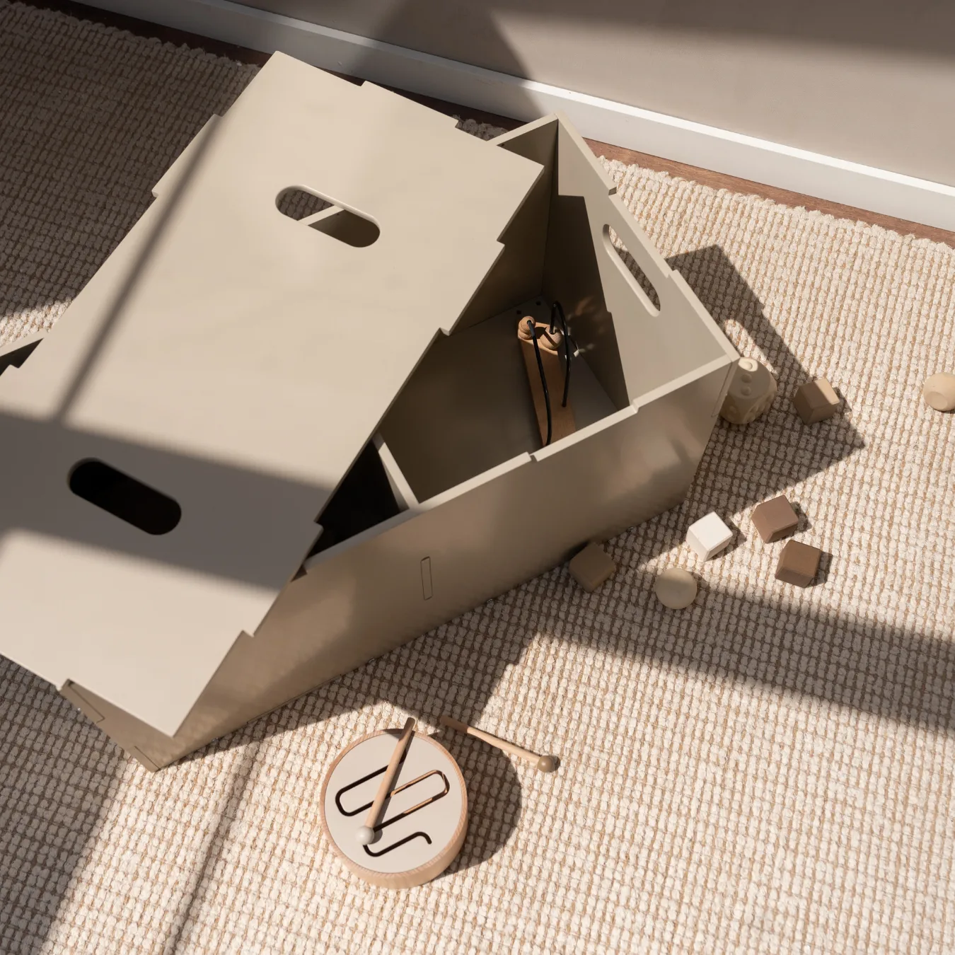 Caja de almacenamiento Cube Long, Beige Nofred