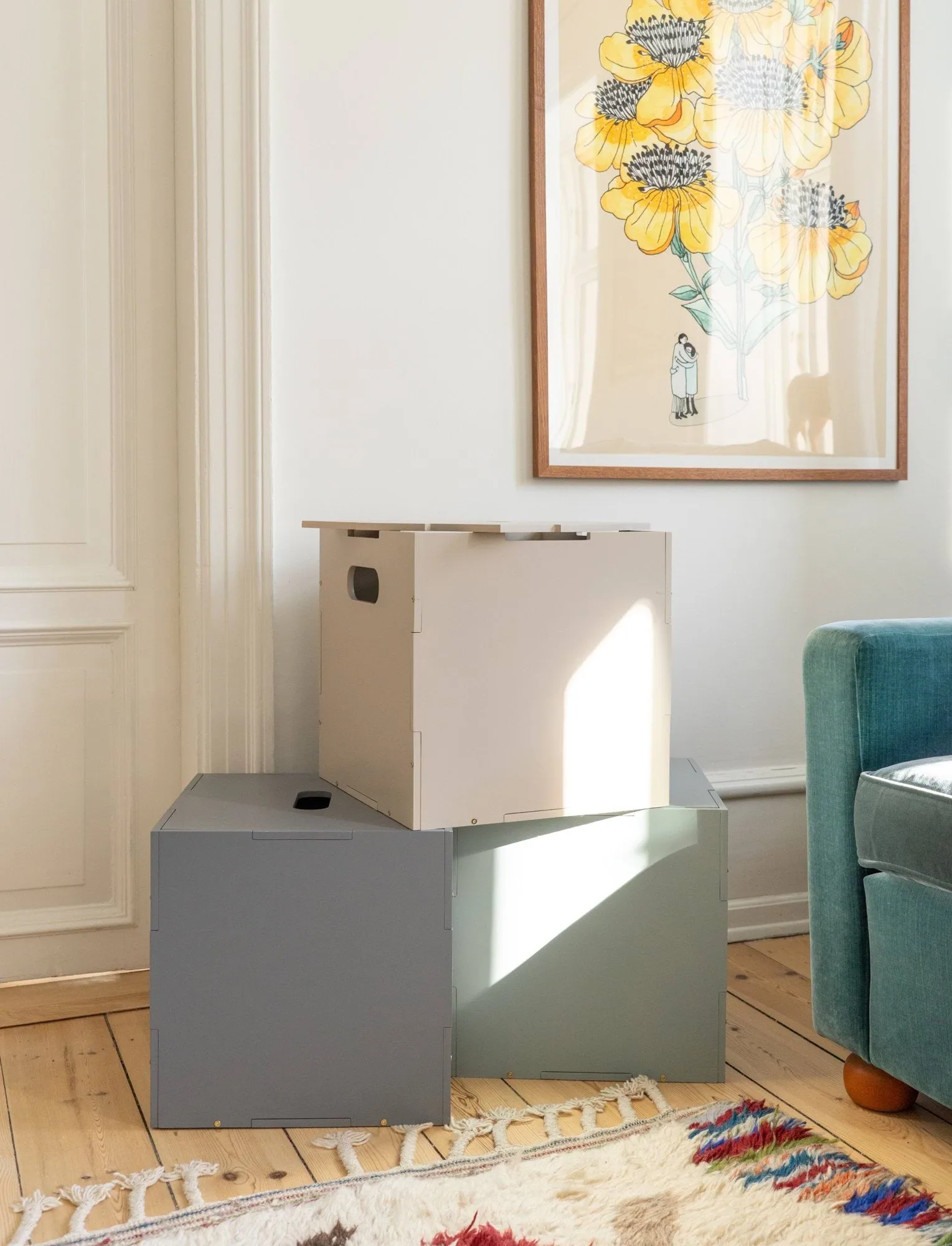 Caja de almacenamiento Cube Storage, Beige Nofred