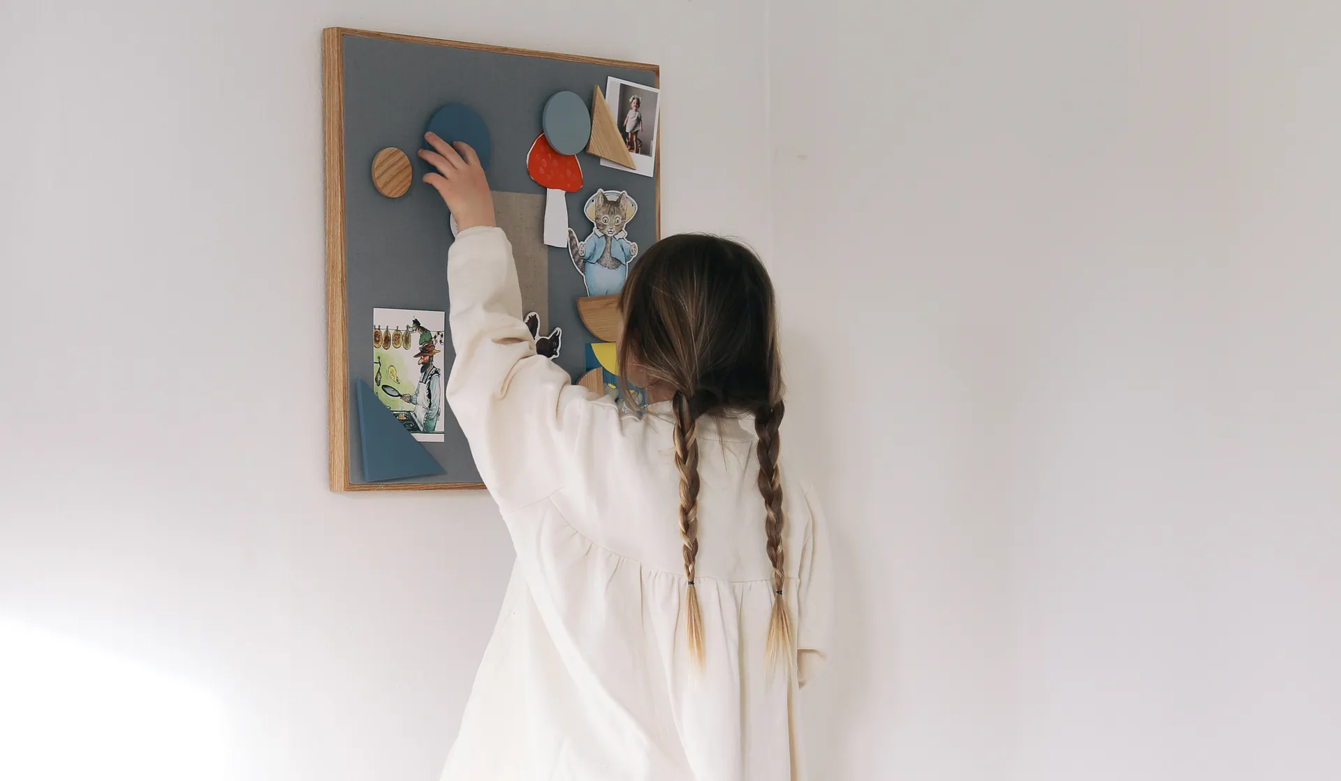 Tablero de notas + 3 imanes, Azul Nofred