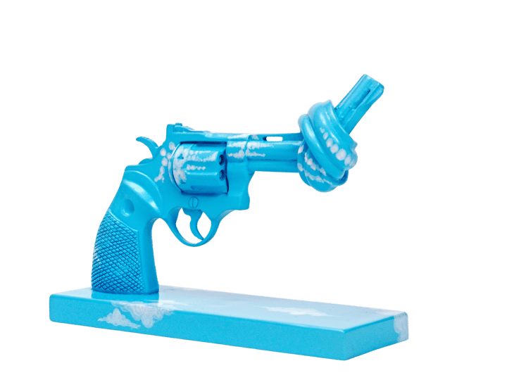 Decoración Imagine 30 cm, Azul-blanco Non Violence