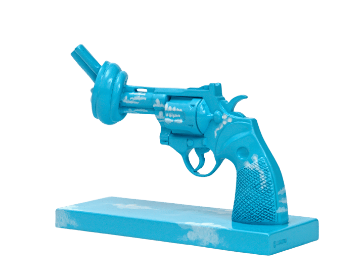 Decoración Imagine 30 cm, Azul-blanco Non Violence