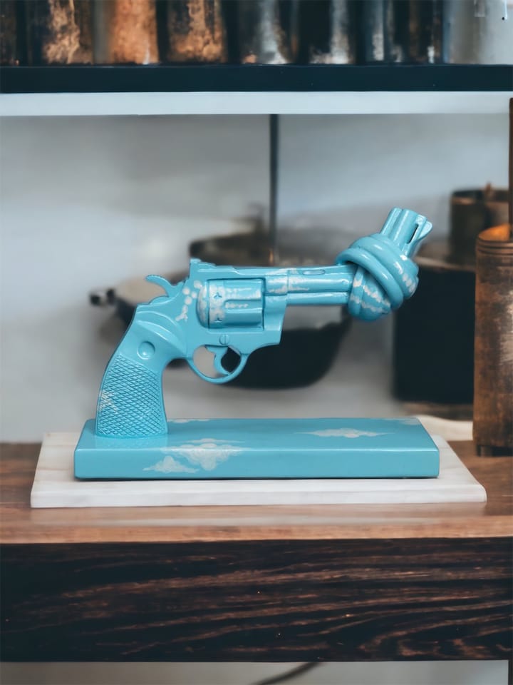 Decoración Imagine 30 cm, Azul-blanco Non Violence