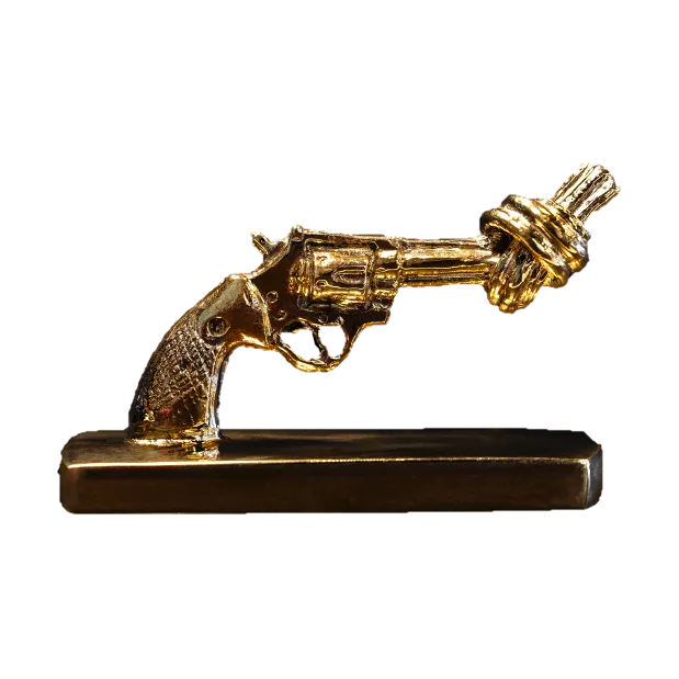 Knotted Gun mini 7 cm, Bronce Non Violence