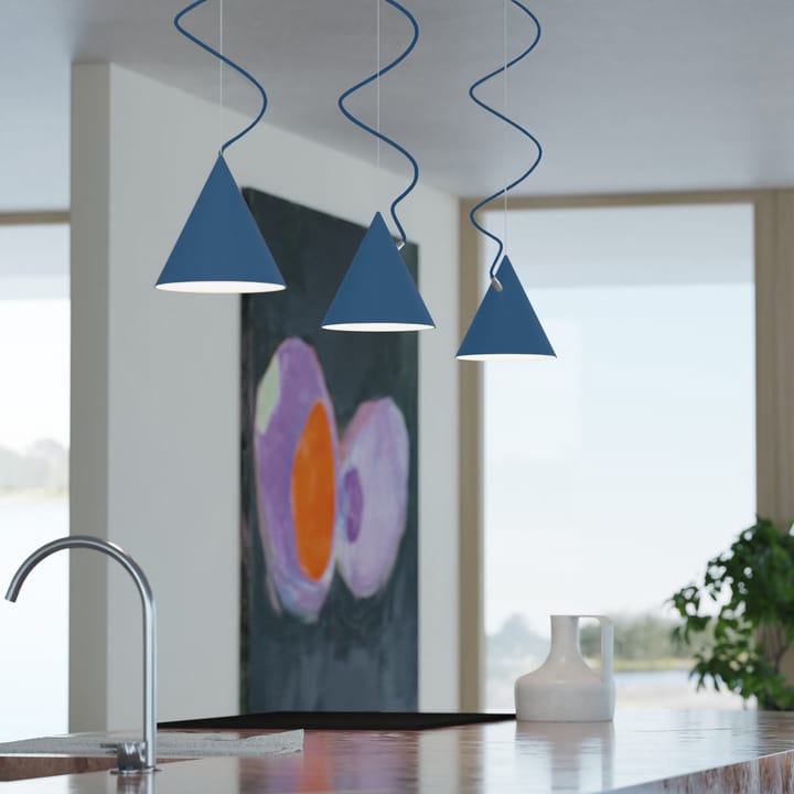 Lámpara colgante Castor 20 cm, Azul-azul-plata Noon