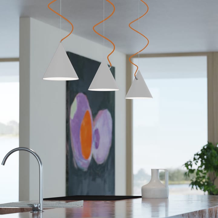 Lámpara colgante Castor 20 cm, Blanco-naranja-plata Noon