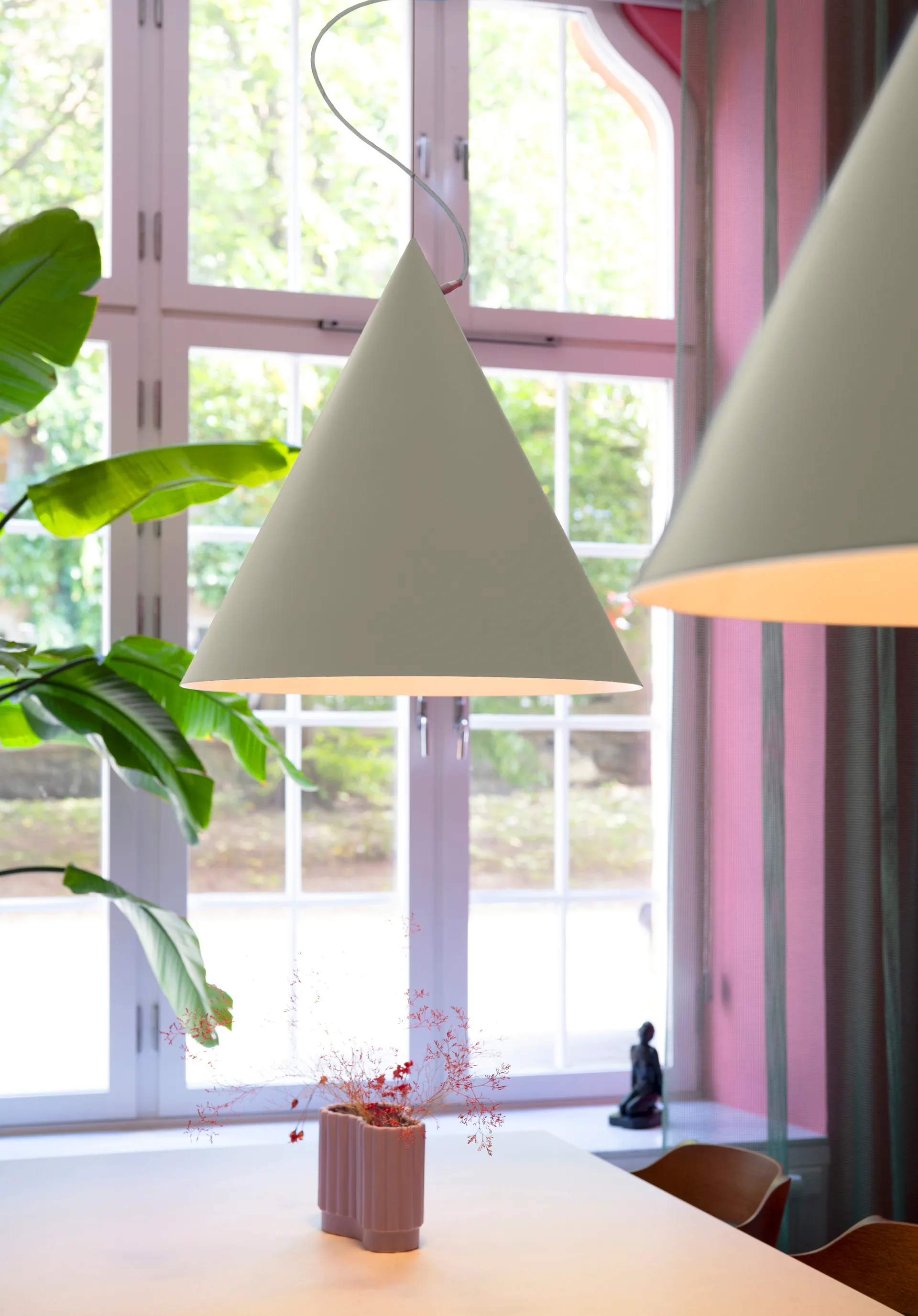 Lámpara colgante Castor 60 cm, Gris-gris claro-plata Noon