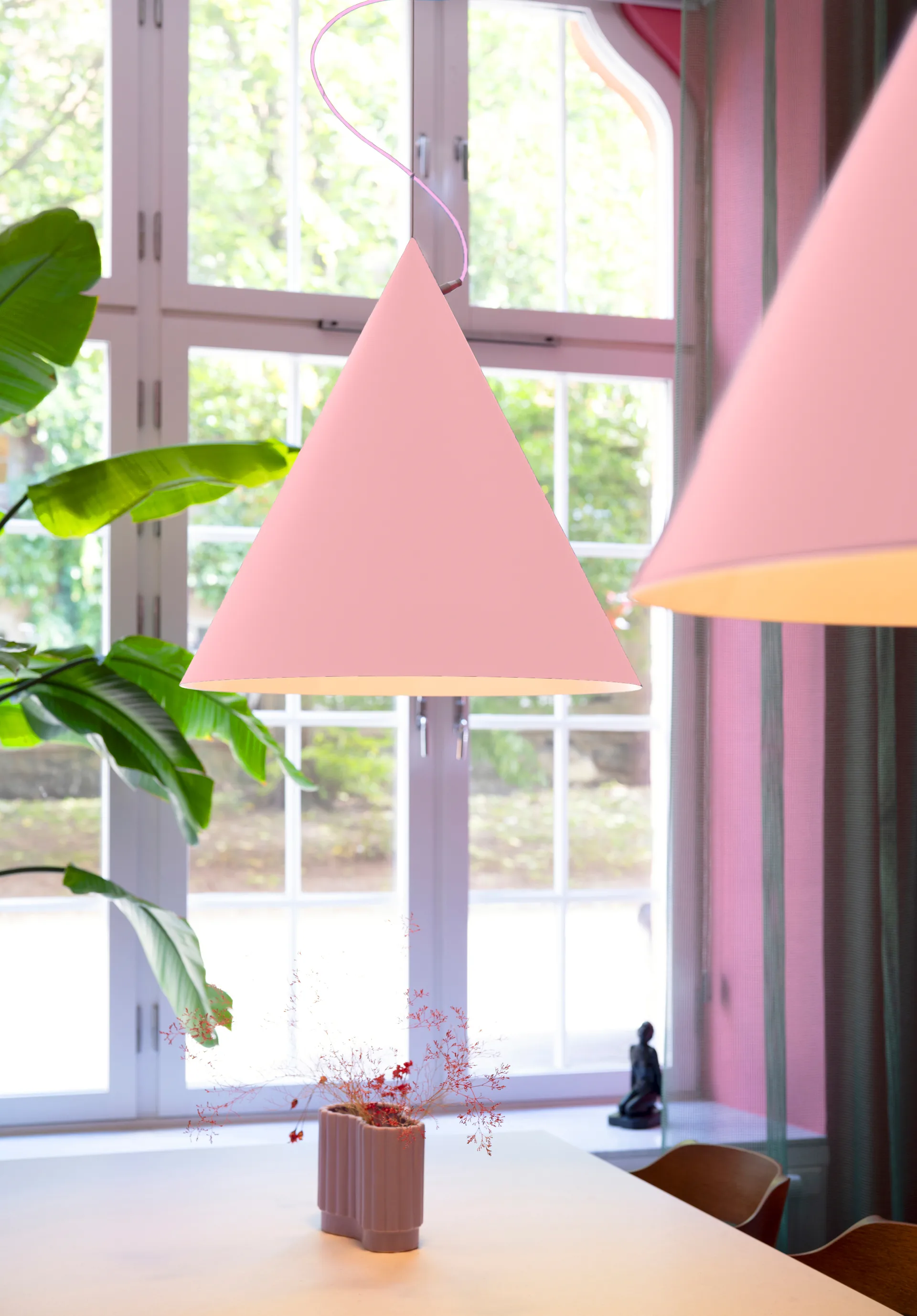 Lámpara colgante Castor 60 cm, Rosa-rosa-plata Noon