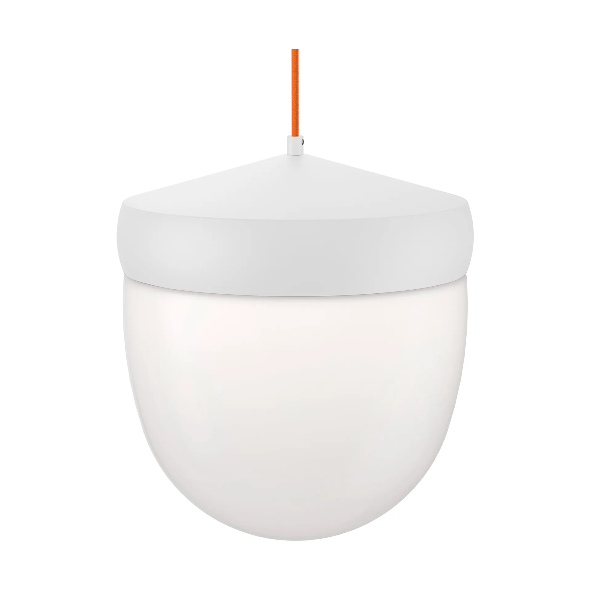 Lámpara colgante Pan esmerilado 30 cm, Blanco-naranja Noon