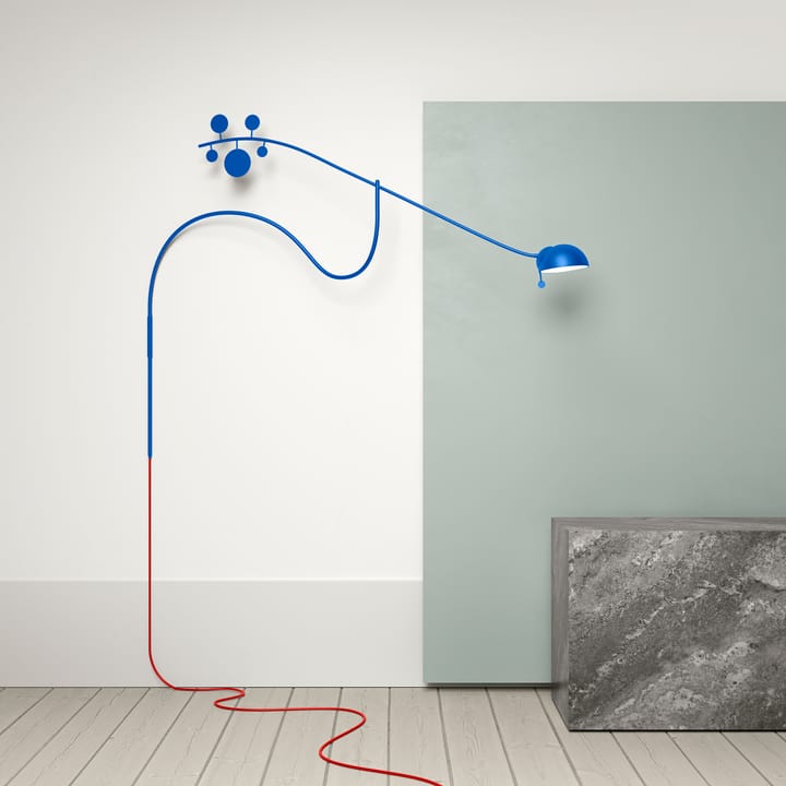 Lámpara de pared Juno, Azul claro-rojo Noon