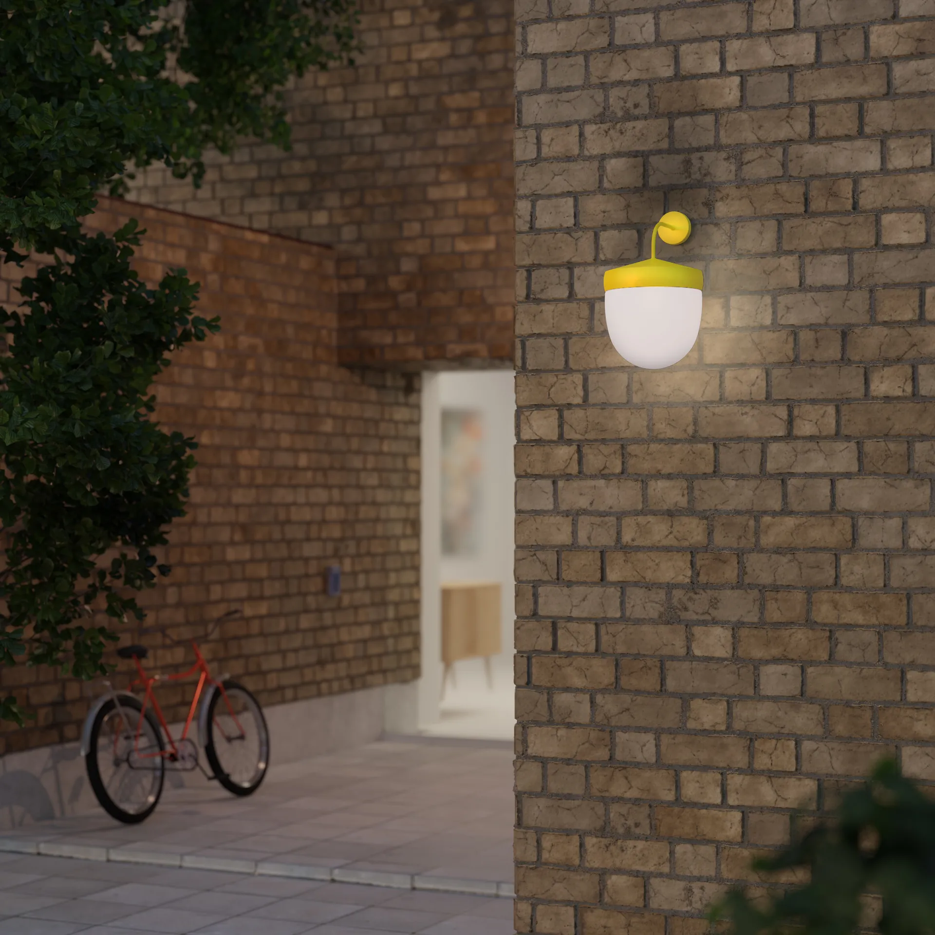 Lámpara de pared Pan esmerilado 30 cm, Amarillo Noon