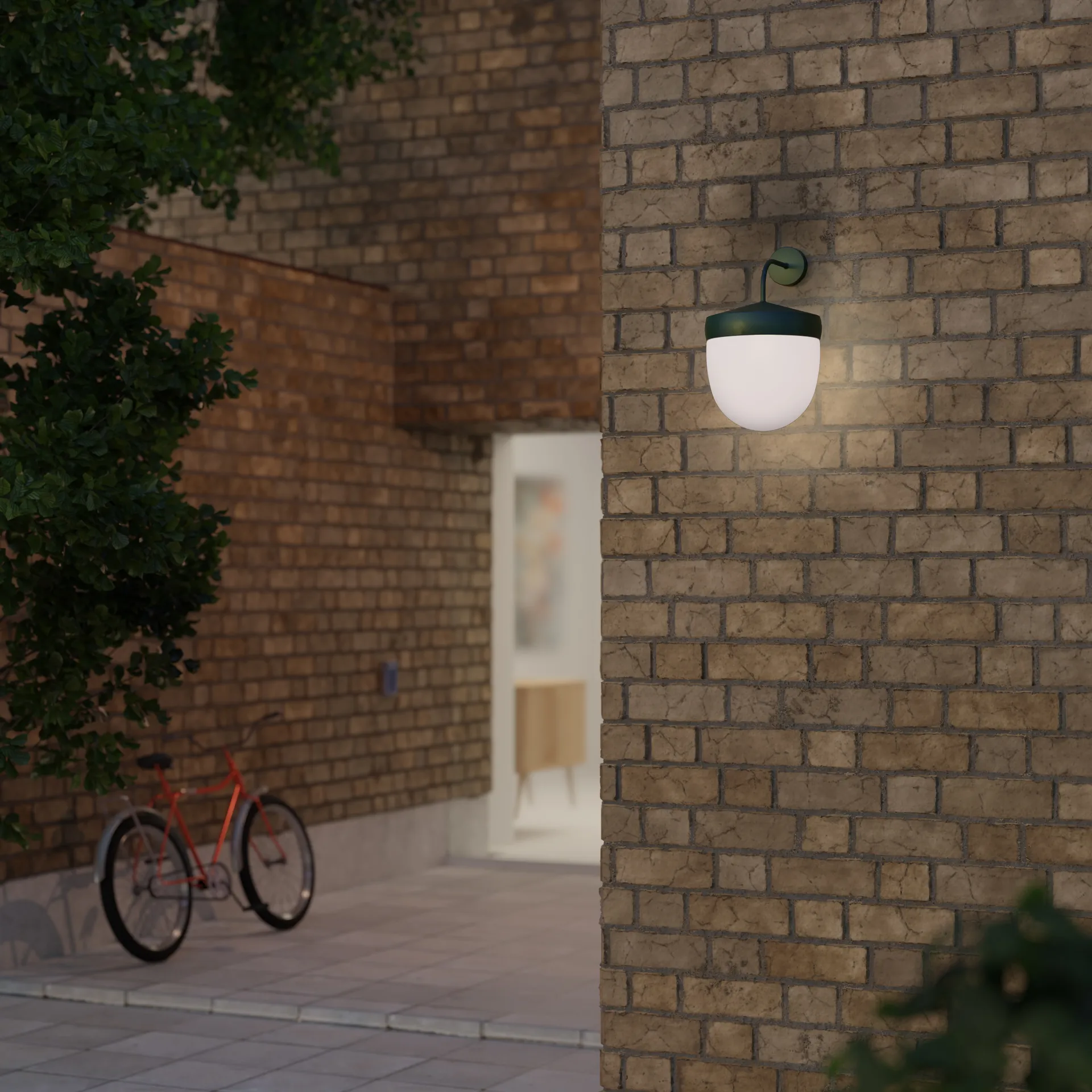 Lámpara de pared Pan esmerilado 30 cm, British racing green Noon