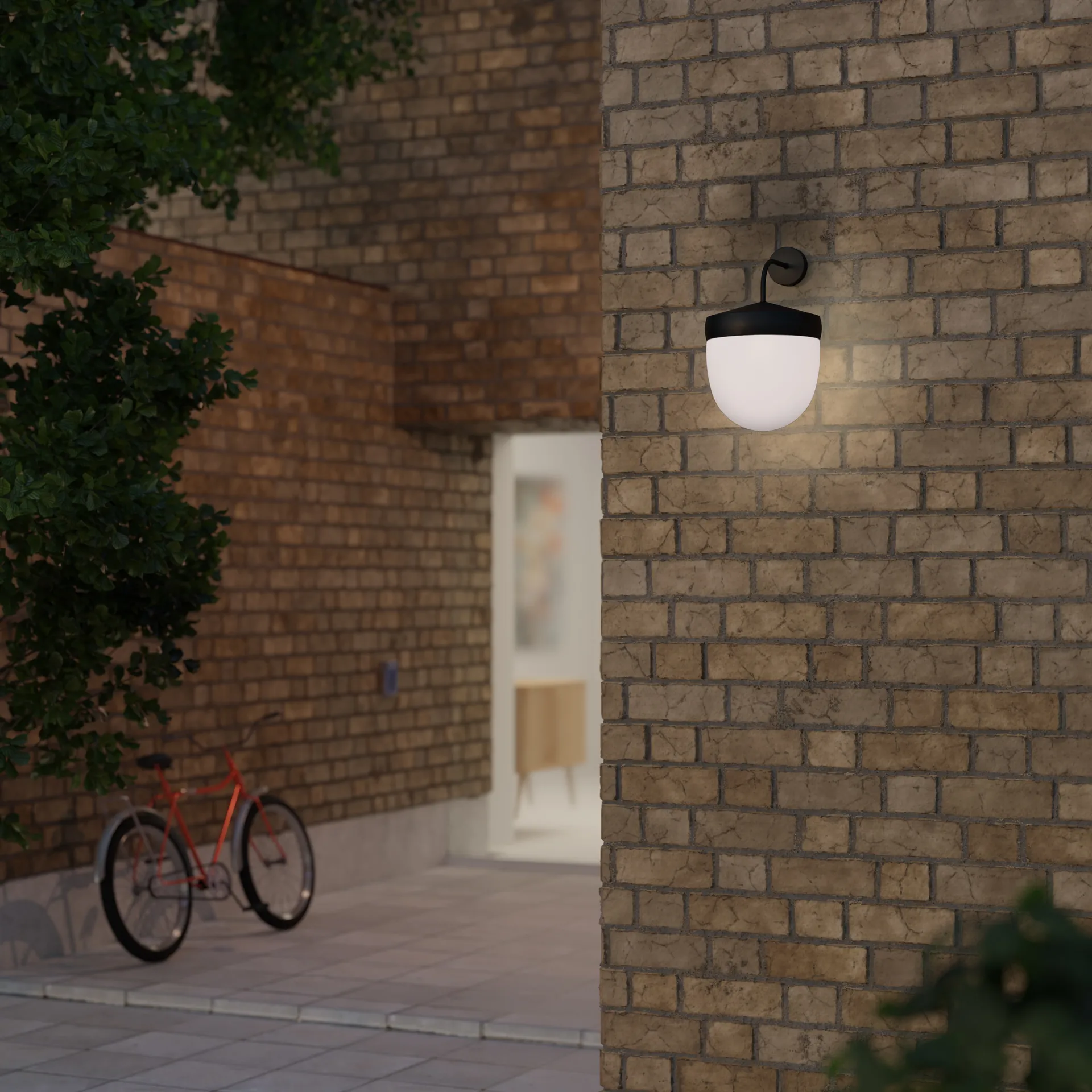 Lámpara de pared Pan esmerilado 30 cm, Negro Noon